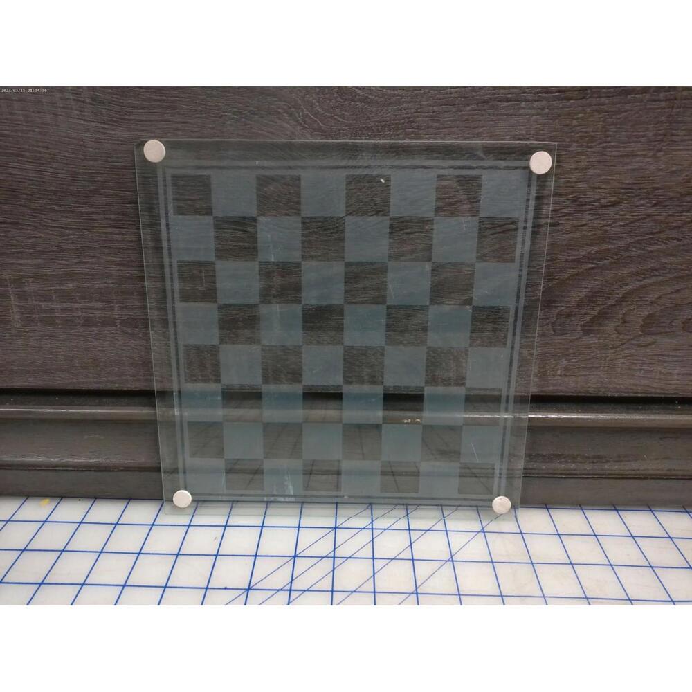 Glass Chess Board 9.75" x 9.75" – One Edge Chipped – Square Board